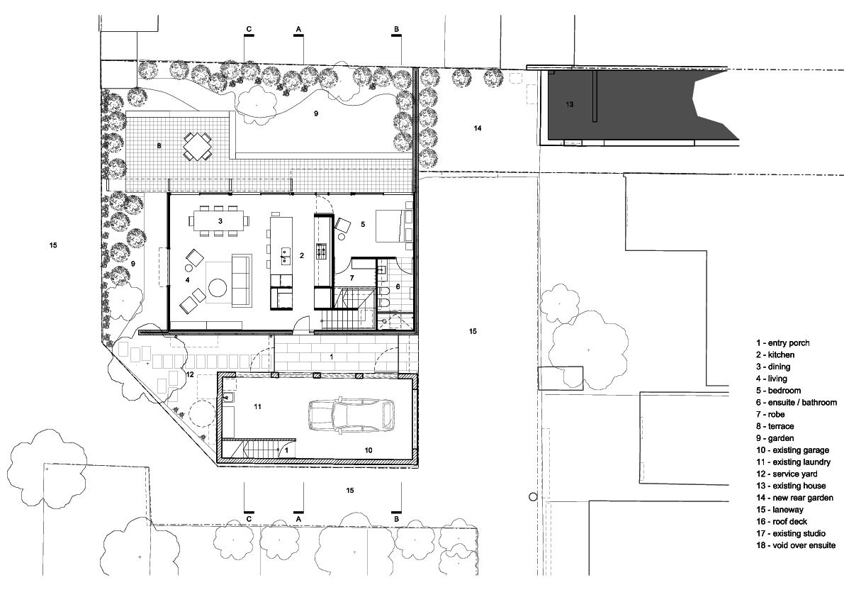 “拼貼布”花園住宅 Garden Wall House丨Sarah Kahn Architect